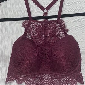 PINK eyelash lace bralette